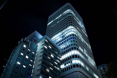 Sydney gökdelenlerinin gece görüşü. Çekim yeri: Sydney, Avustralya