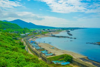 A peaceful fishing village on the Sea of ??Japan. Shooting Location: Yamagata Prefecture clipart