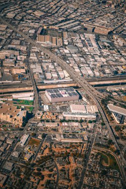 Transportation network over Los Angeles. Shooting Location: Los Angeles clipart