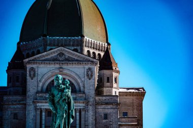 St. Joseph Cathedral and winter landscape. Shooting Location: montreal, canada clipart