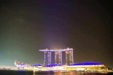 Marina Bay Sands distant view and art science. Shooting Location: Singapore clipart