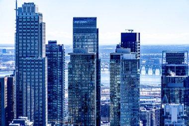 Montreal kışın şehir manzarası. Çekim yeri: Montreal, Kanada