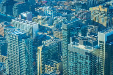 Yoğun yüksek binaların manzarası. Çekim Konumu: Toronto