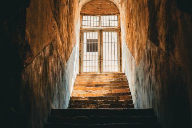 Barselona İspanya 'daki tarihi merdivenlerin manzarası