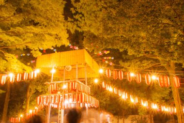 Geceleyin sunak ve ağaçlar