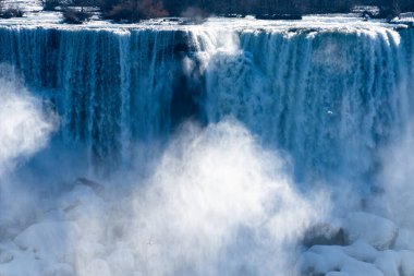 Niagara Şelaleleri ve kış sisi