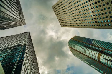 Hong Kong Özel Yönetim Bölgesi 'nde modern şehir silueti