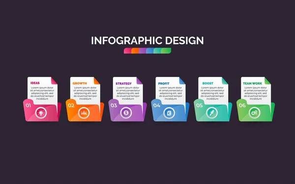 Visualização Criativa Infográficos Ícones Negócios Conceito Com Opções Passos Processo — Vetor de Stock
