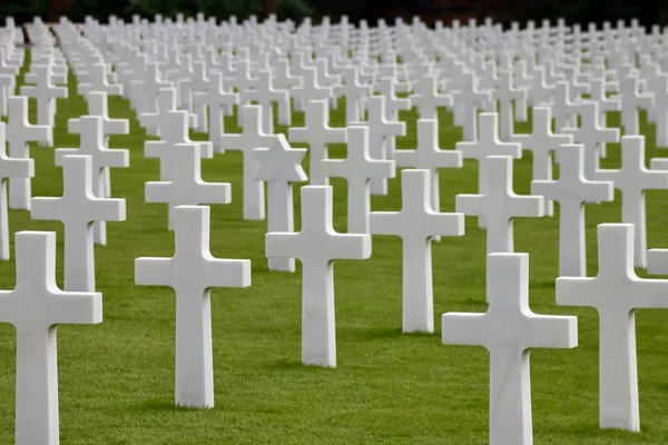 Croci Bianche Cimitero Militare Americano Della Seconda Guerra Mondiale Hamm — Foto Stock