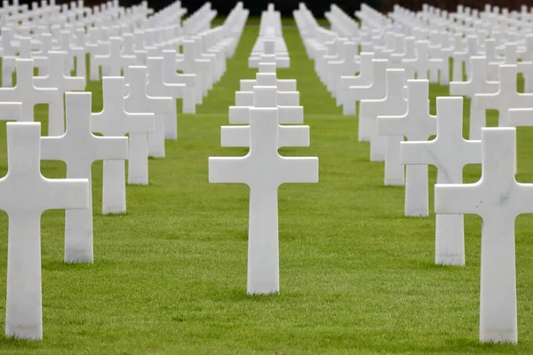 Cruces Blancas Cementerio Militar Estadounidense Segunda Guerra Mundial Hamm Luxemburgo — Foto de Stock