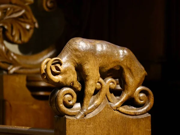 Esculturas Madeira Tradicionais Nas Decorações Interiores Basílica Willibrord Cabra Montanha — Fotografia de Stock