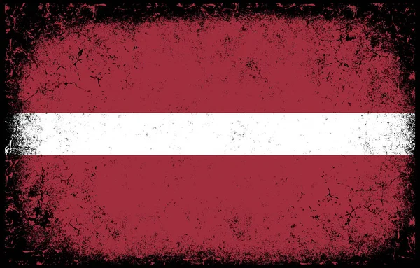 Παλιά Βρώμικο Grunge Vintage Latvia Εθνική Σημαία Εικονογράφηση — Διανυσματικό Αρχείο