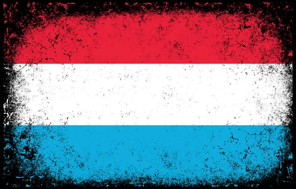Παλιά Βρώμικο Grunge Vintage Luxembourg Εθνική Σημαία Εικονογράφηση — Διανυσματικό Αρχείο