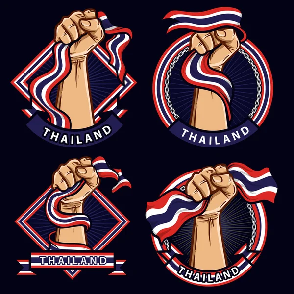 Fist Hands Thailand Flag Illustration — Stock Vector