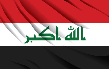 Irak ulusal bayrağı gerçekçi vektör illüstrasyonunu sallıyor