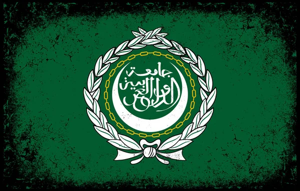 Viejo Sucio Grunge Vintage Liga Árabe Estados Bandera Ilustración — Vector de stock
