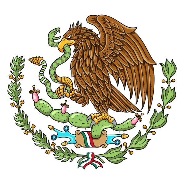 Símbolo Bandera Nacional Mexicana Ilustración — Vector de stock
