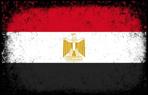Velho Sujo Grunge Vintage Egypt Bandeira Nacional Ilustração — Vetor de Stock