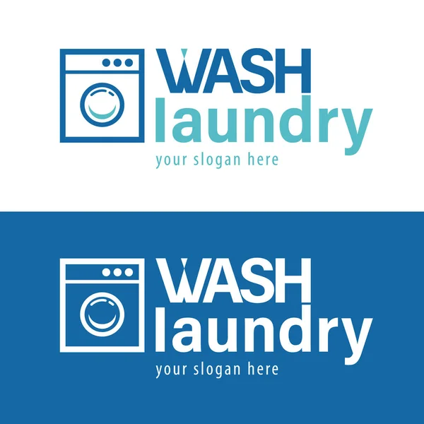 Laundry Wash Company Logo Template — Stock Vector