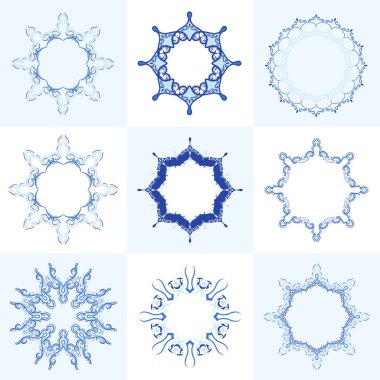 Etnik mandala süsü İslami dekorasyon seti
