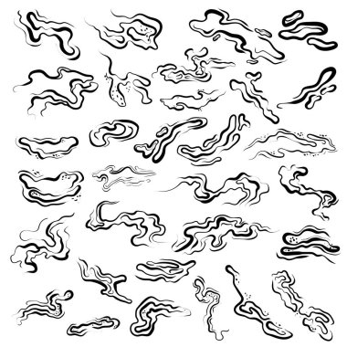 Soyut dalga çizgileri ögesi kümesi