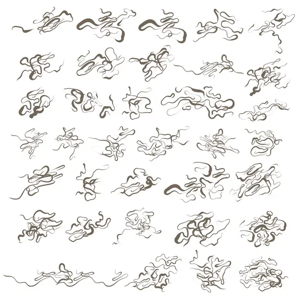 Conjunto Líneas Abstractas Doodle Vector — Vector de stock