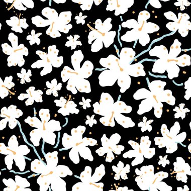 Itanamuke Wild Flower Papua Indonesia Seamless Pattern clipart