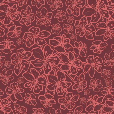 Itanamuke Rododendron Çiçek Anahattı Papua Endonezya Kusursuz Desenli