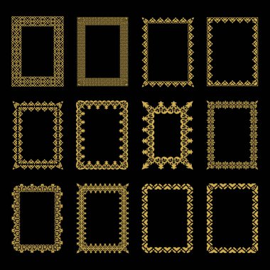 Türkiye Geleneksel Etnik Motif Altın Çerçevesi