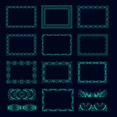 Siberpunk fütüristik çerçeve tasarımı geometrik parlaklık desenleri