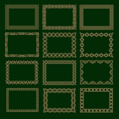 Afrika geometrik ve soyut motifler şablon çerçeve tasarımı