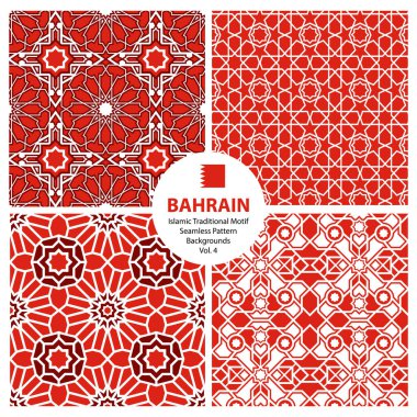 Arabesk Bahreyn Deseni Geleneksel Kusursuz Tasarım Seti