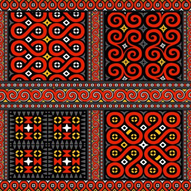 Toraja Kusursuz Desen Vektörü, Geleneksel Sulawesi Motifi
