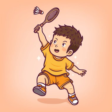 Mutlu Çocuk Eğitim Badminton 'unun Sevimli Çizgi Filmi