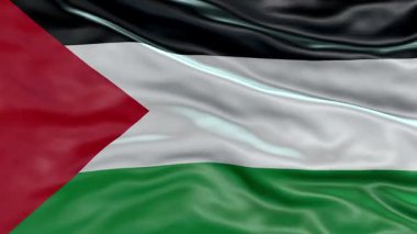 Bir Direniş Sembolü, Ayrıntılı Kumaş Dokusu Hareketli Filistin Ulusal Bayrağı.