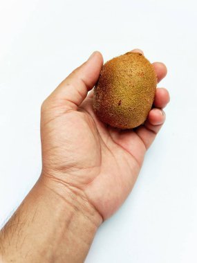 Erkek El Beyazlara Karşı Tek Taze Kivi Meyvesi Tutuyor