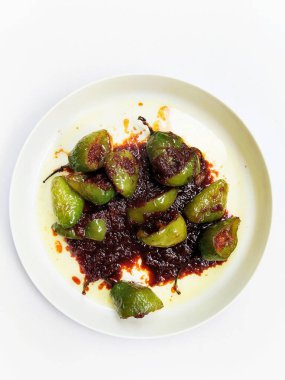 Tumis Cabe Gendot (Stir-Fried Fat Chili) in Red Spicy Sambal Sauce