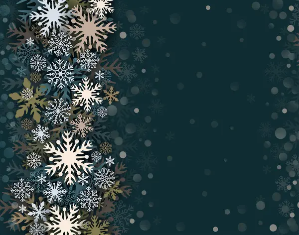 Snöflingor Design För Vintern Med Plats Textutrymme Abstrakt Papper Hantverk Royaltyfria illustrationer
