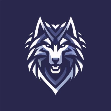 Geometrik şekillerin ve keskin çizgilerin kurtadam başı. Geometrik şekilleri, keskin çizgileri, kuvvet ve çevikliği içerir, tek renkli renkler kullanır