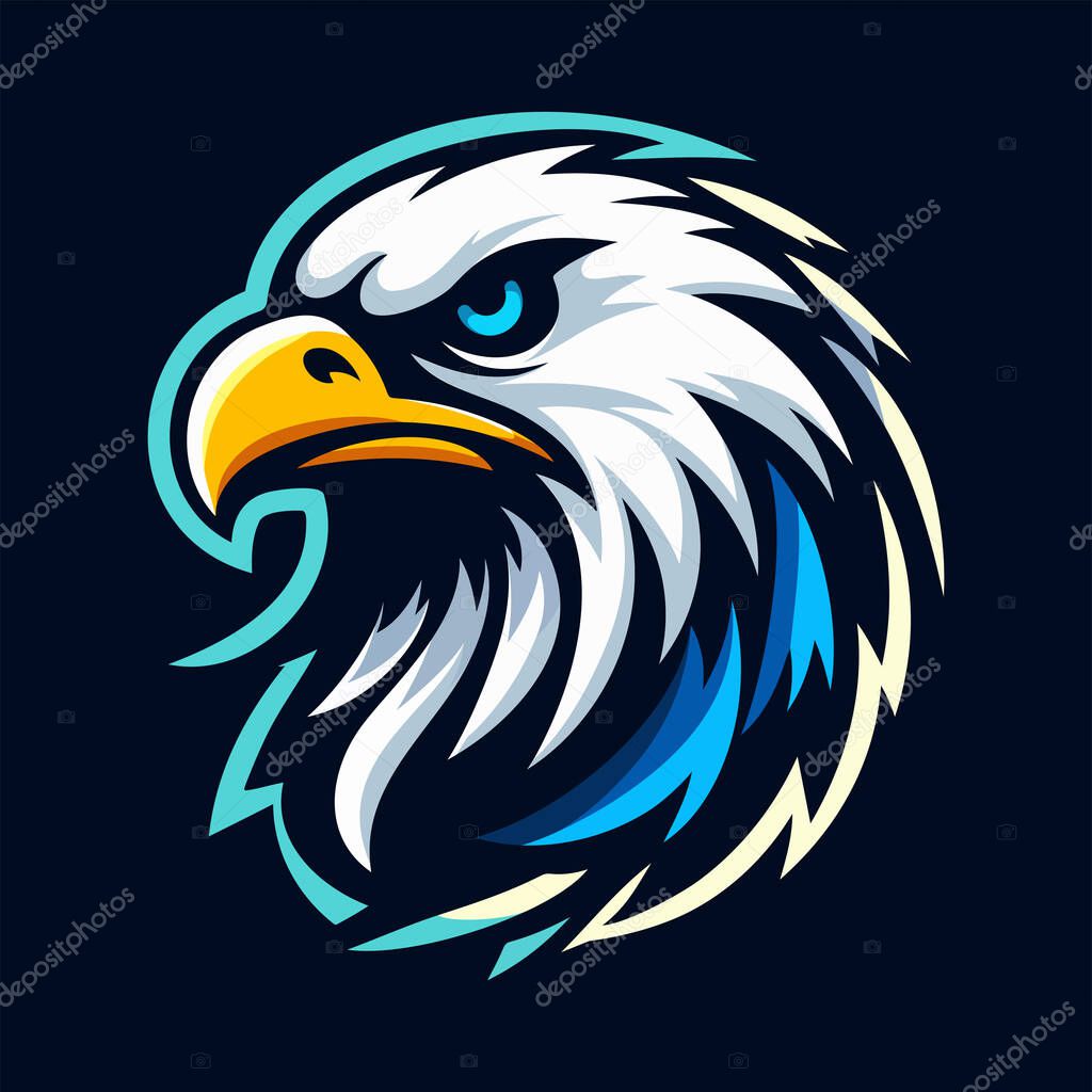 Eagle logo design template that incorporates a strong, stylized depiction of an eagle's head vector illustration