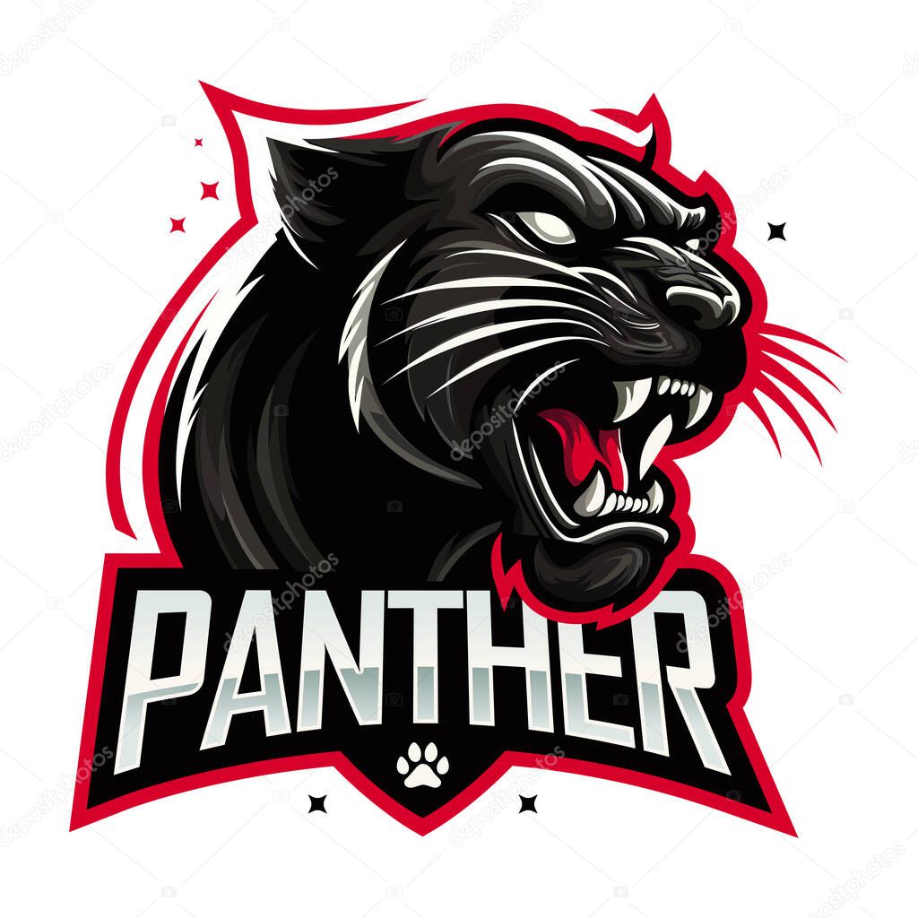 Black panther mascot logo vector. Eps-10 vector illustration.