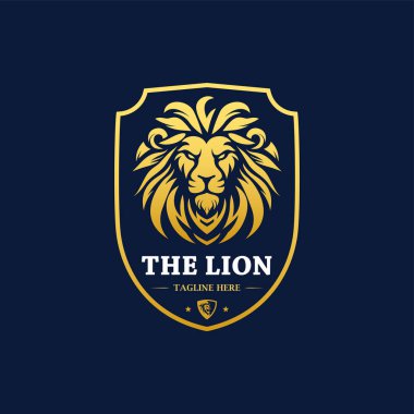 Aslan Kral logo tasarımı vektör illüstrasyon şablonu çizimi