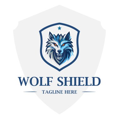 Wolf Shield Club Logo Vector Template. Vector Logo Illustration for championship or team. clipart