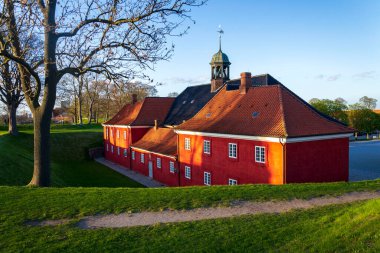 Kastellet Kalesi, Kopenhag, Danimarka 'da kale, yaz günü gün batımı