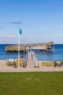 Kastrup sea bath, shelter for swimming, Sneglen, Oresund, Copenhagen, Denmark, sunny summer day clipart