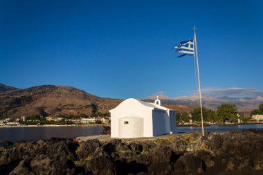 Saint Nicholas chapel of Georgioupoli, Crete island, Greece, dawn on a sunny summer day clipart