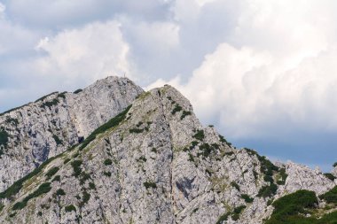 Donnerkogel Mountain in Alps, Gosau, Gmunden district, Upper Austria federal state, cloudy summer day clipart