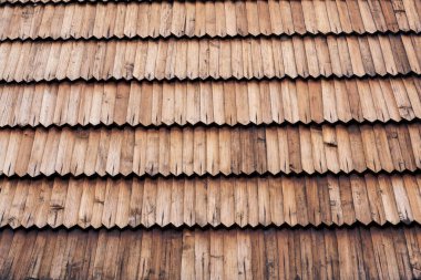 Eski geleneksel ahşap çatı shingled desen arka plan, kopya alanı