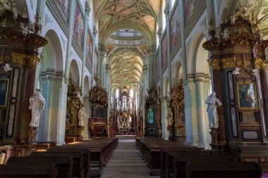 Kladruby 'deki Benedictine Manastırı Jan Blazej Santini Aichel ve Kilian Ignac Dientzenhofer, Plzen Bölgesi, Çek Cumhuriyeti