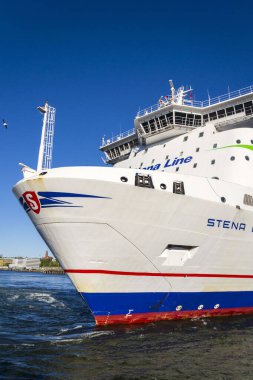 MS Stena Germanica, 12 Mayıs 2025 'te İsveç' in Göteborg kentindeki Alvsborg köprüsü yakınlarındaki limandan Stena Line 'a doğru yola çıktı..